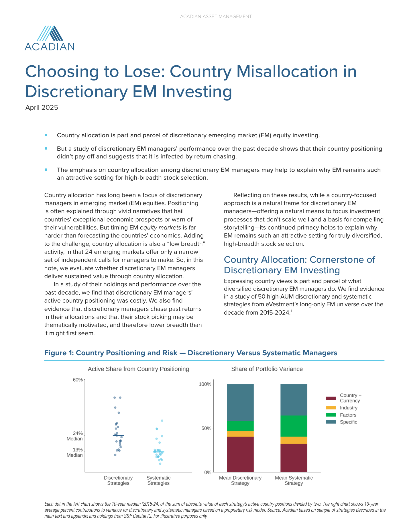 Country positioning y descomposición de riesgo activo: discretionary vs systematic